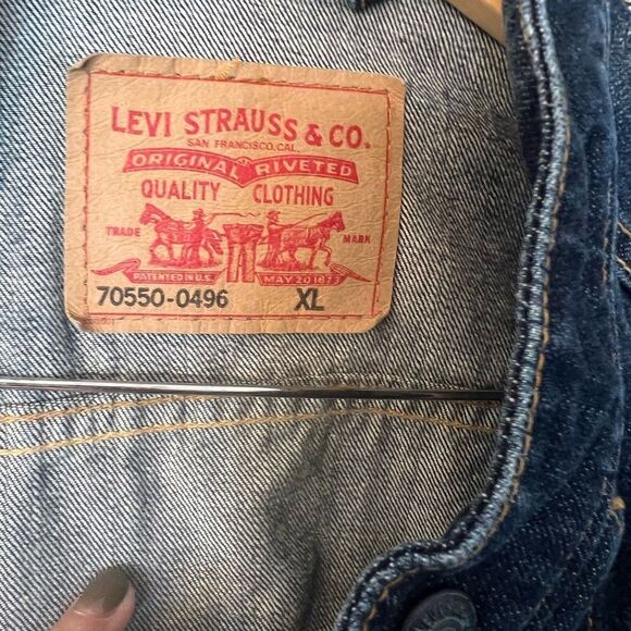 Vintage Levi's Easy Rider Denim Jacket Men's XL 70550-0496 Dark Wash Trucker Y2K - Picture 4 of 7
